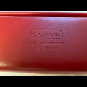 Red Coach Leather Glasses Case